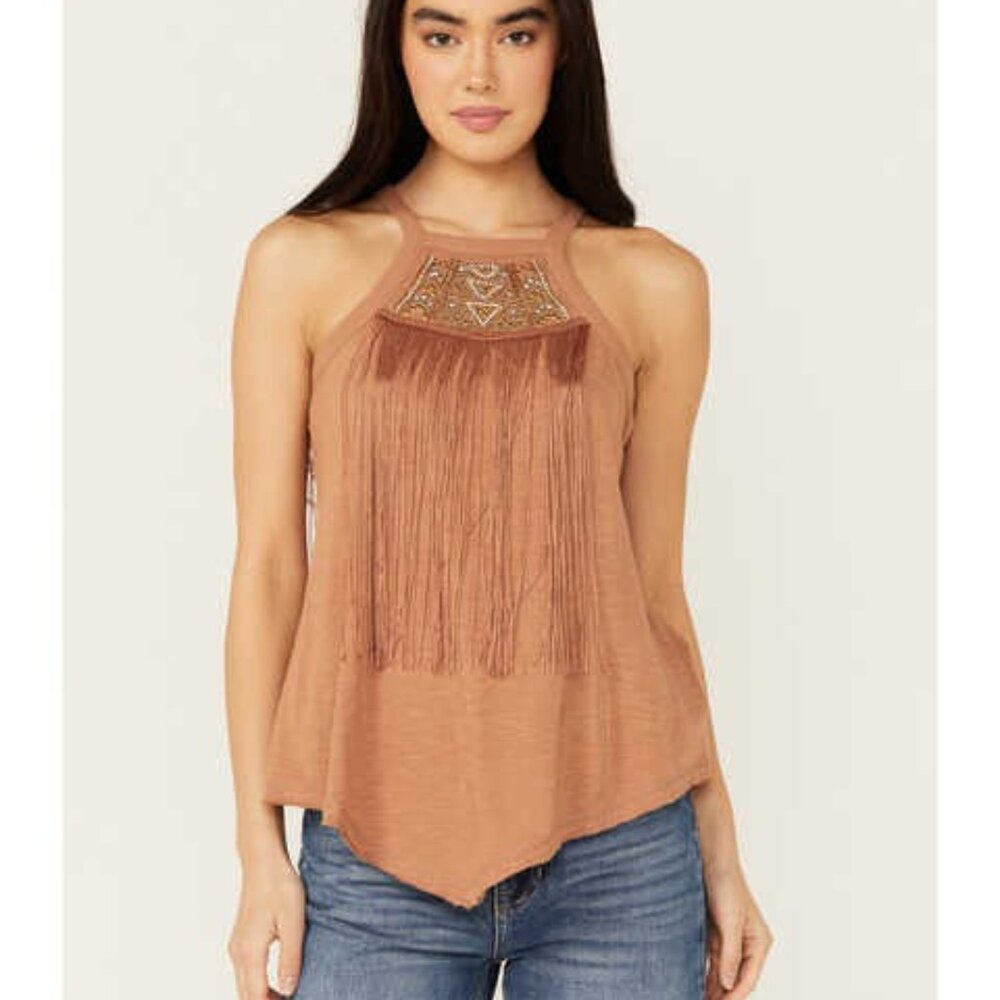 BOOT BARN Women's Shyanne High Neck Tank Top Size XS In Coffee